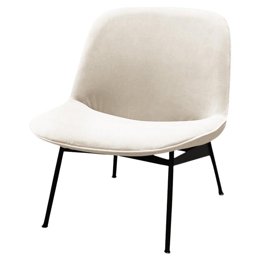 Chiado Lounge Chair with Boucle Snow and Black For Sale
