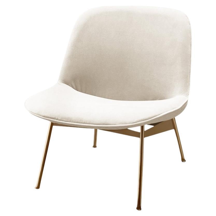 Chiado Lounge Chair with Boucle Snow and Gold For Sale