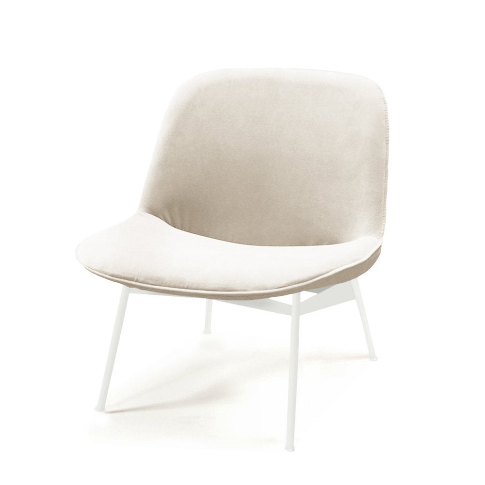 Chiado Lounge Chair with Boucle Snow and White For Sale
