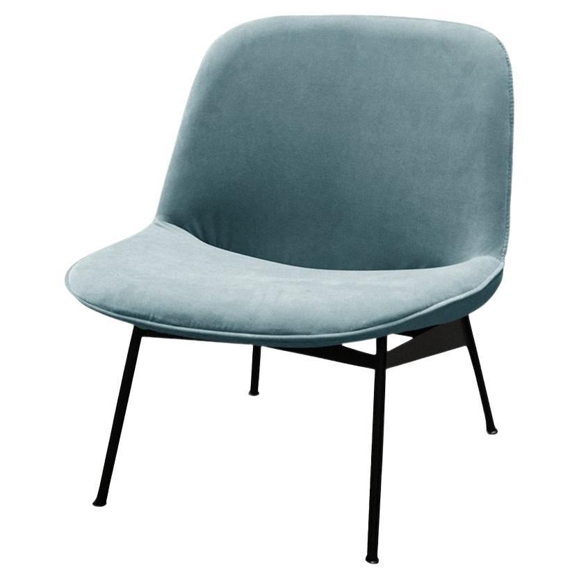 Chiado Lounge Chair with Paris Dark Blue and Black For Sale