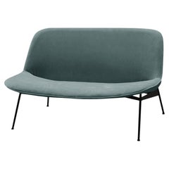 Chiado-Sofa, sauberer Korn, groß mit Teal und Schwarz