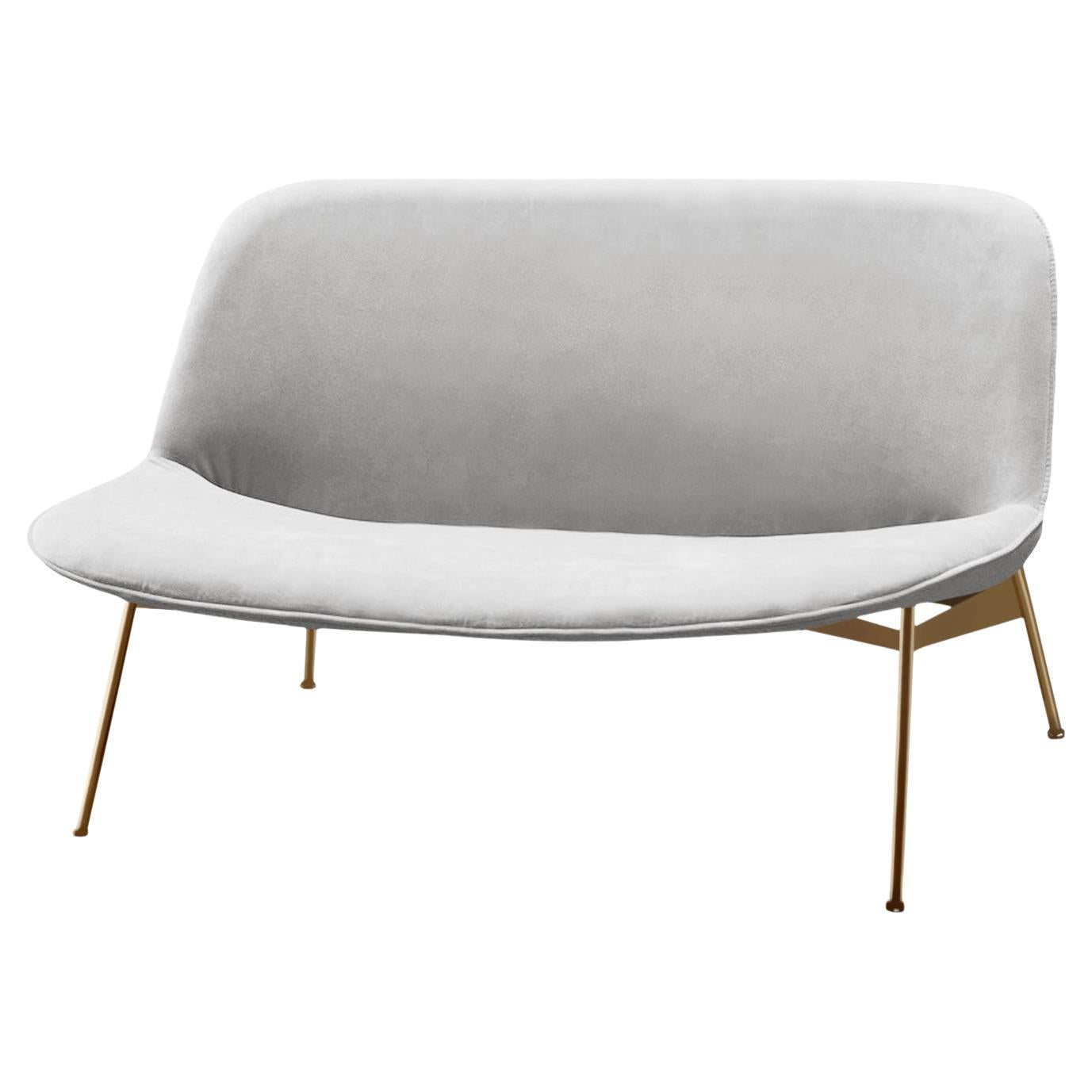 Chiado Sofa, Clean Powder, Large with Aluminium and Gold For Sale