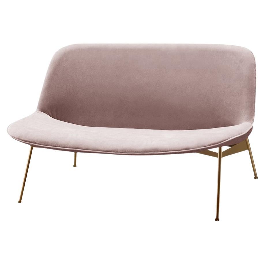 Chiado Sofa, Clean Powder, Large with Barcelona Lotus and Gold