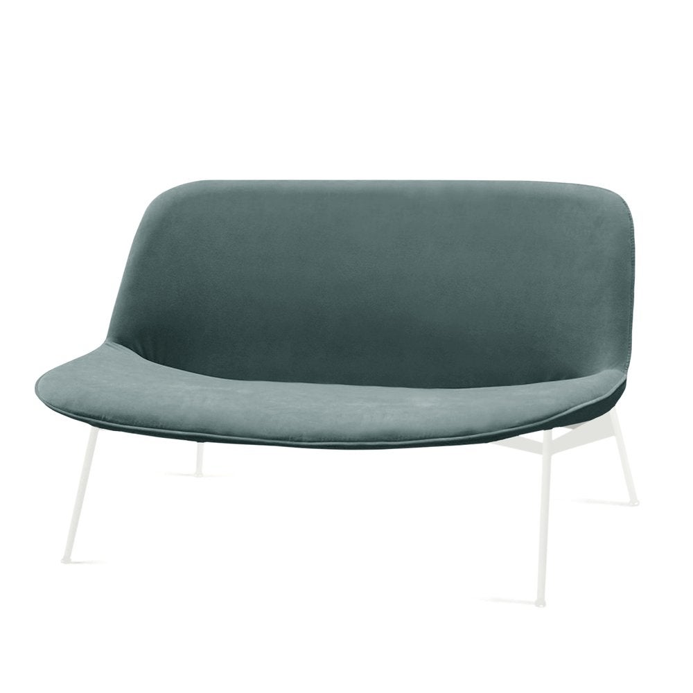 Chiado-Sofa, sauber pulverbeschichtet, groß mit blauem und weißem Teal