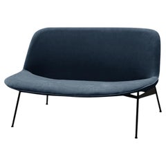 Chiado-Sofa, sauber pulverbeschichtet, klein mit schwarzem und schwarzem Pariser Stil