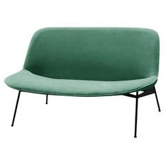Chiado-Sofa, sauber pulverbeschichtet, klein mit Pariser Grün- und Schwarz