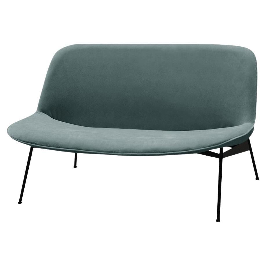 Chiado Sofa, Clean Water, Large with Teal and Black