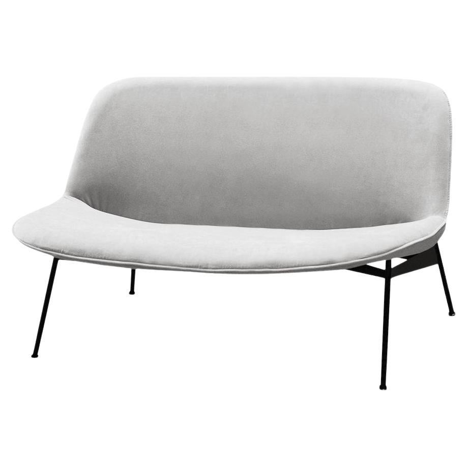 Chiado Sofa, Clean Water, Small with Aluminium and Black For Sale