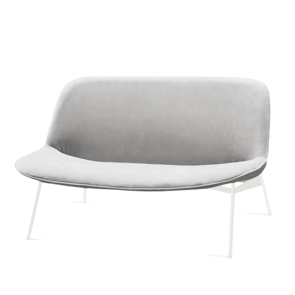 Chiado Sofa, Clean Water, Small with Aluminium and White For Sale