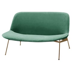 Chiado Sofa, Clean Water, Small with Paris Green and Gold