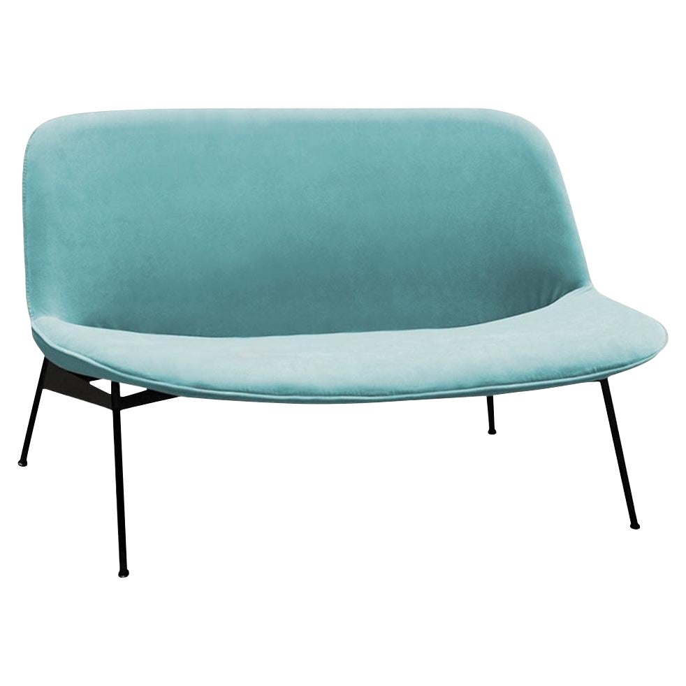 Chiado Sofa, Rust Leather, Small with Sage and White