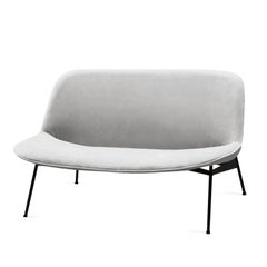 Chiado Sofa, Small with Aluminium and Black