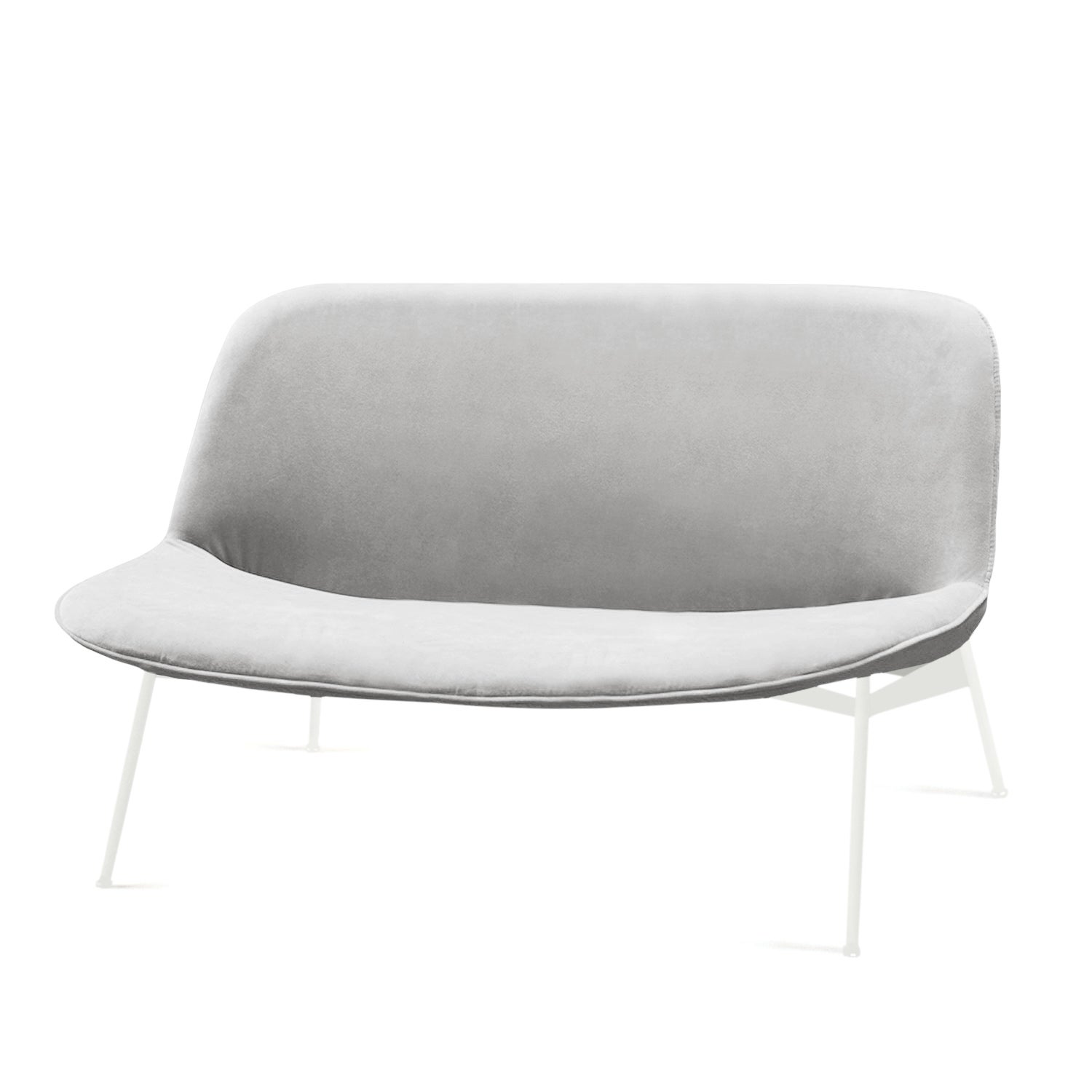 Chiado Sofa, Small with Aluminium and White