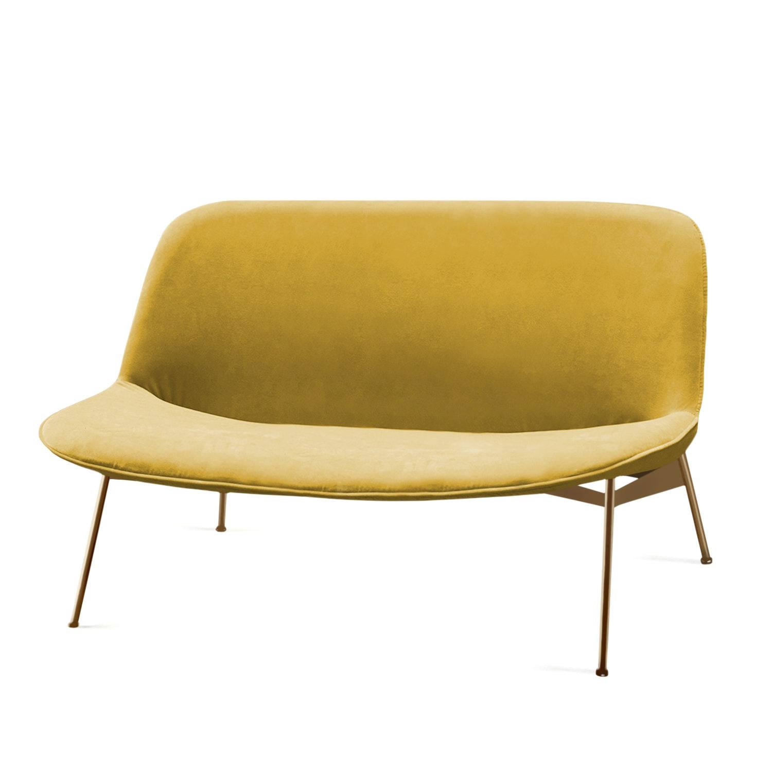 Chiado Sofa, Small with Corn and Gold For Sale