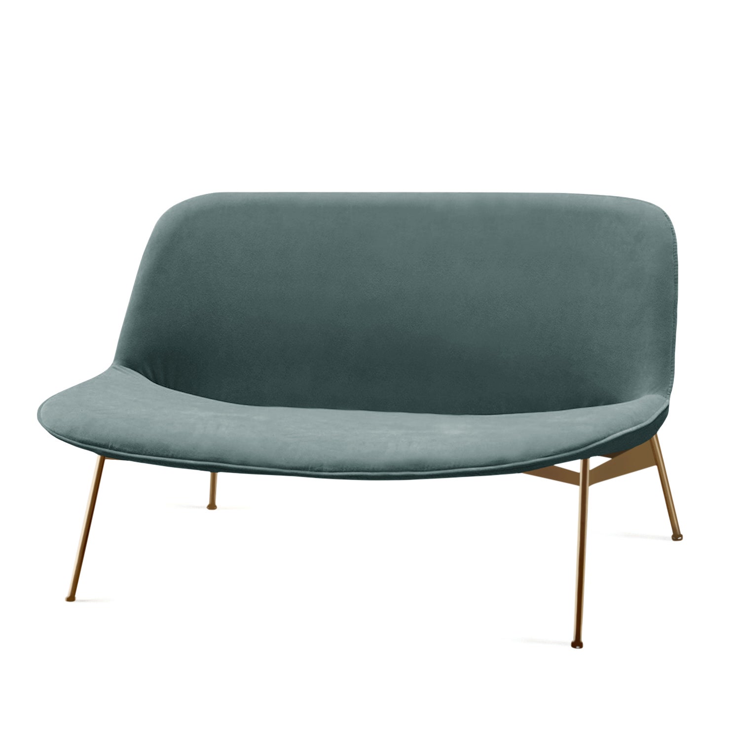 Chiado Sofa, Small with Teal and Gold