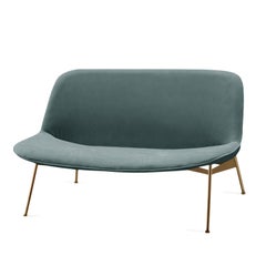 Chiado-Sofa, klein mit blauem und goldenem Teal