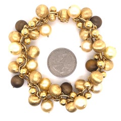 Chiampesan 18K Gold Beaded Pearl Tiger Eye Bracelet