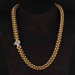 Chiampesan Italian 18 Karat Yellow Gold Solid Chunky Bead Link Necklace