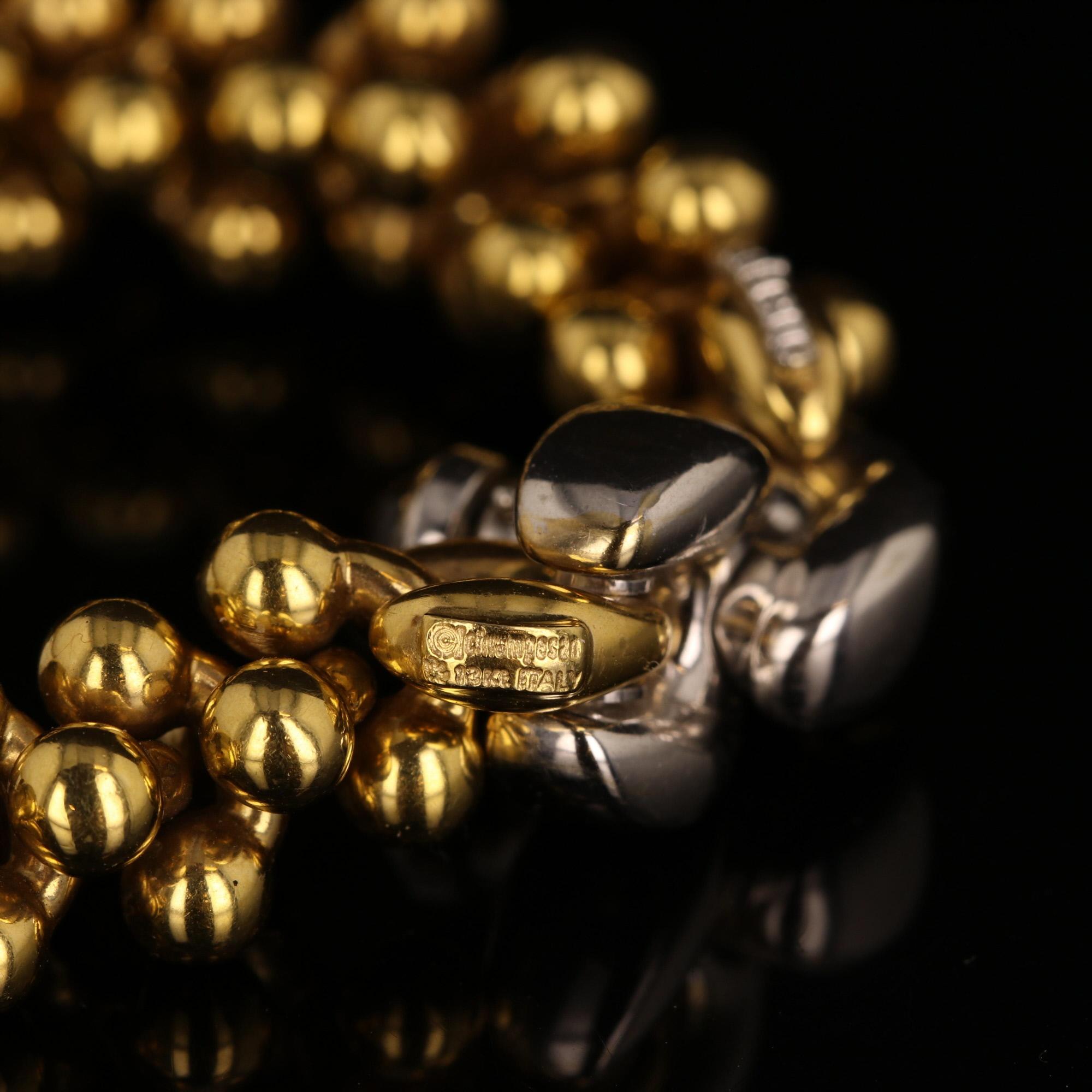 Moderne Chiampesan Italian 18 Karat Yellow Gold Solid Chunky Bead Link Necklace  en vente