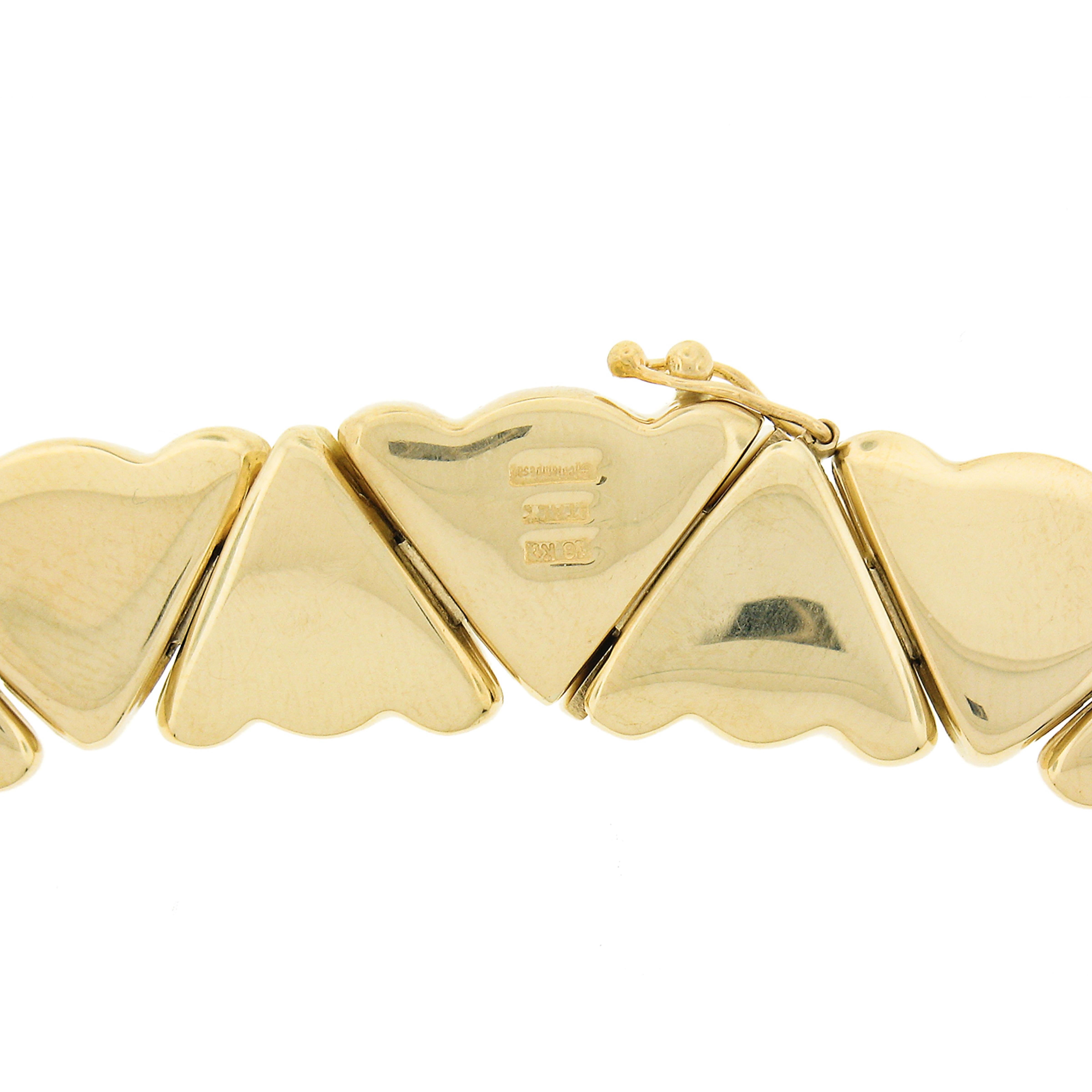 Collier italien Chiampesan en or TT 18K avec diamants, à maillons triangulaires fantaisie 16
