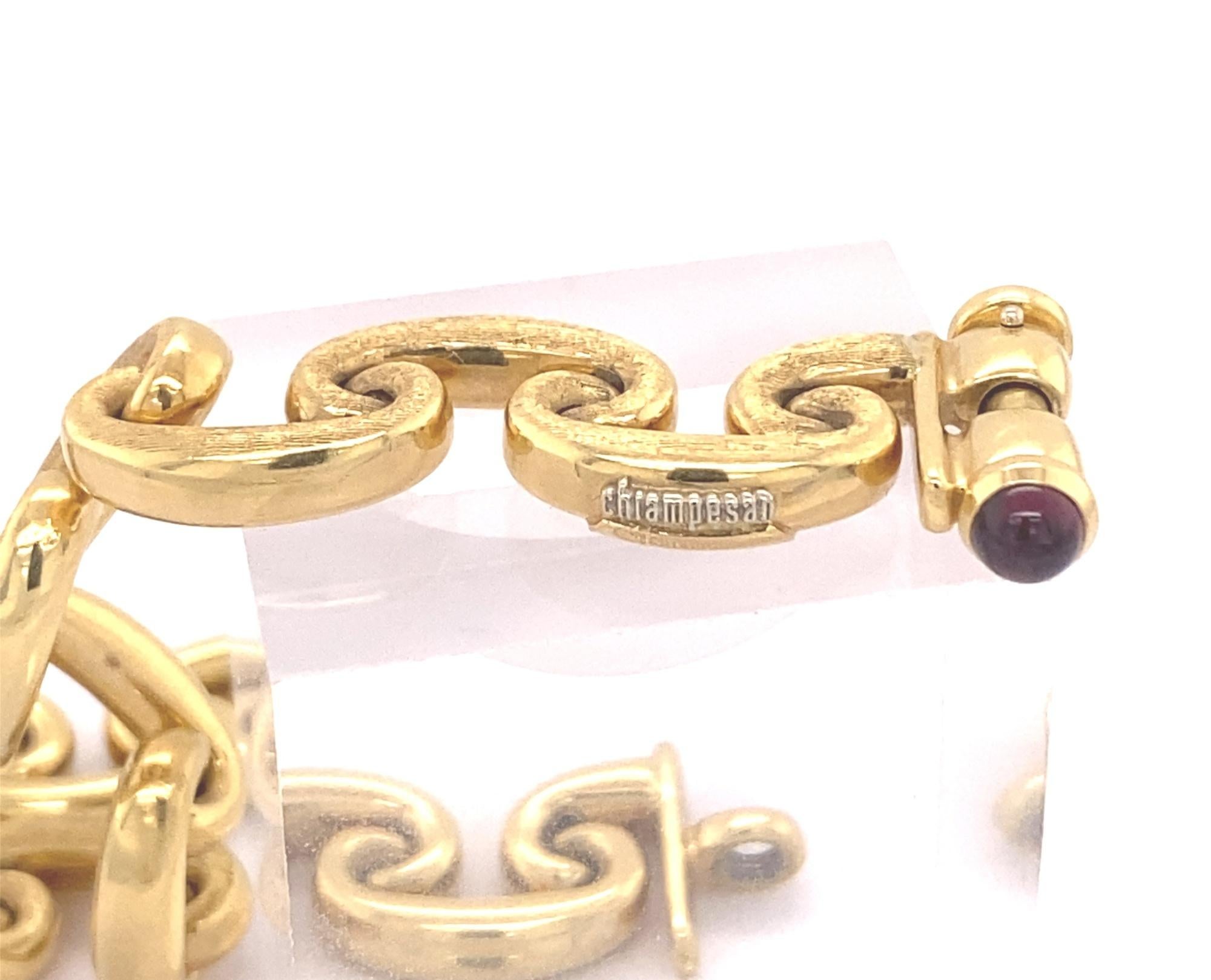 Chiampesan Italienisches Reversible Armband aus 18 Karat Gelbgold mit Rubin (Moderne)
