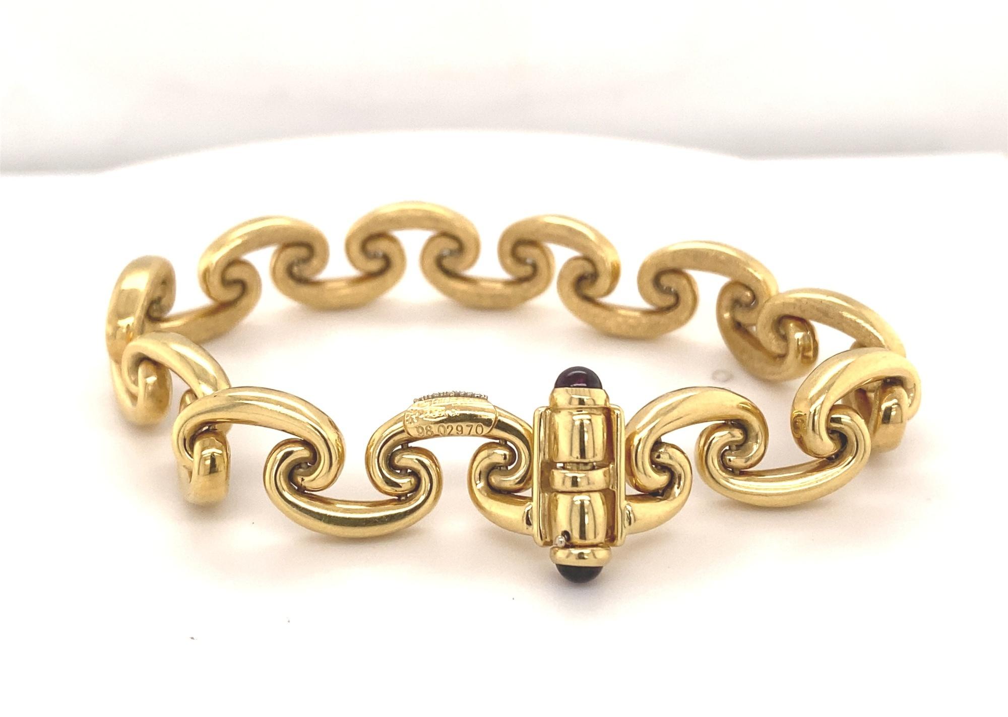 Chiampesan Italienisches Reversible Armband aus 18 Karat Gelbgold mit Rubin Damen