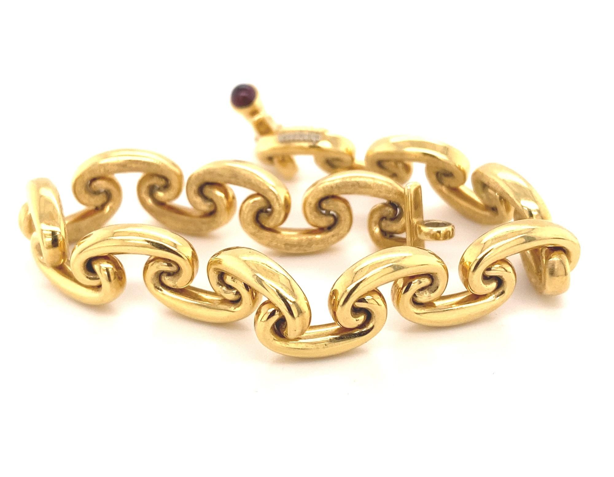 Chiampesan Italienisches Reversible Armband aus 18 Karat Gelbgold mit Rubin 1