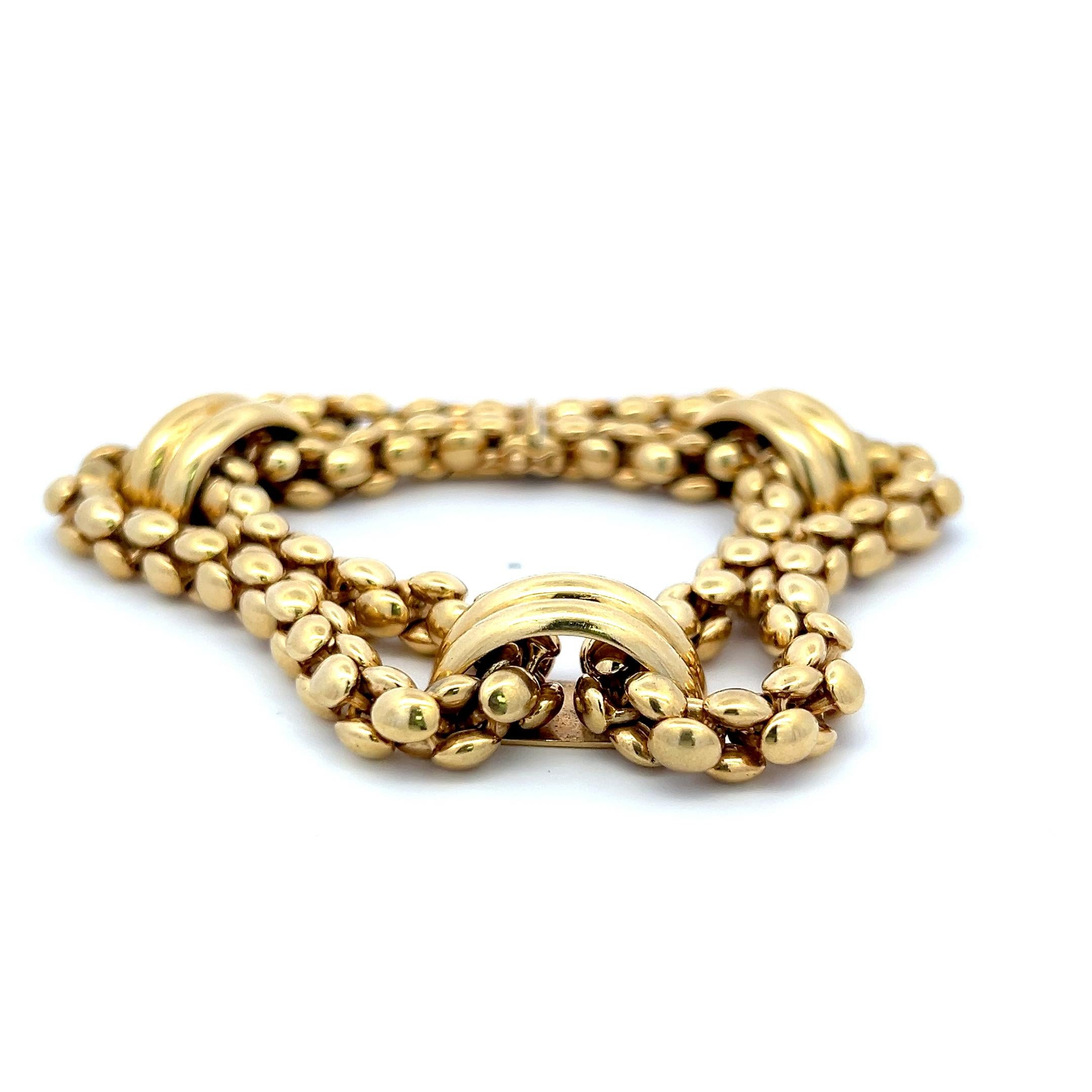 Bracelet à maillons vintage Chiampesan en or jaune 18 carats 73,31 grammes Pour femmes en vente