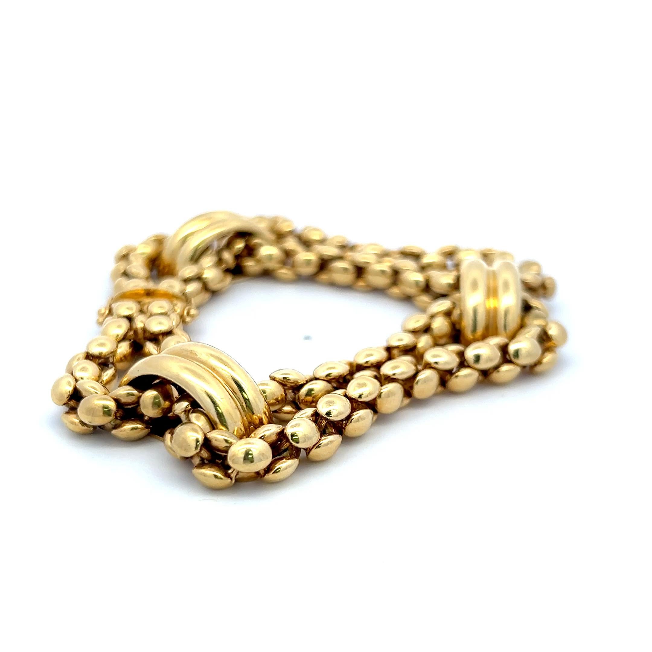 Bracelet à maillons vintage Chiampesan en or jaune 18 carats 73,31 grammes en vente 1