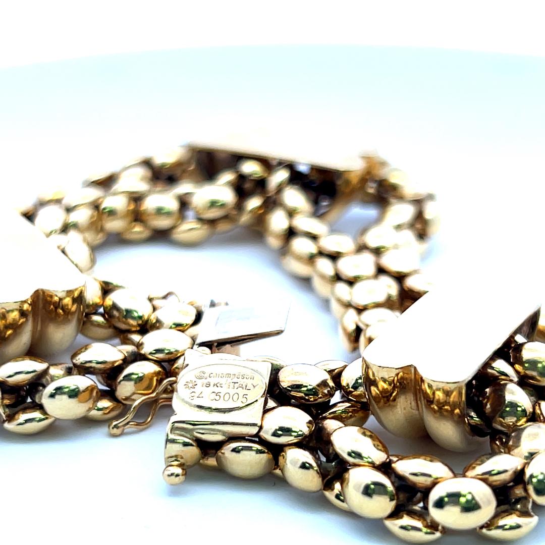 Bracelet à maillons vintage Chiampesan en or jaune 18 carats 73,31 grammes en vente 4