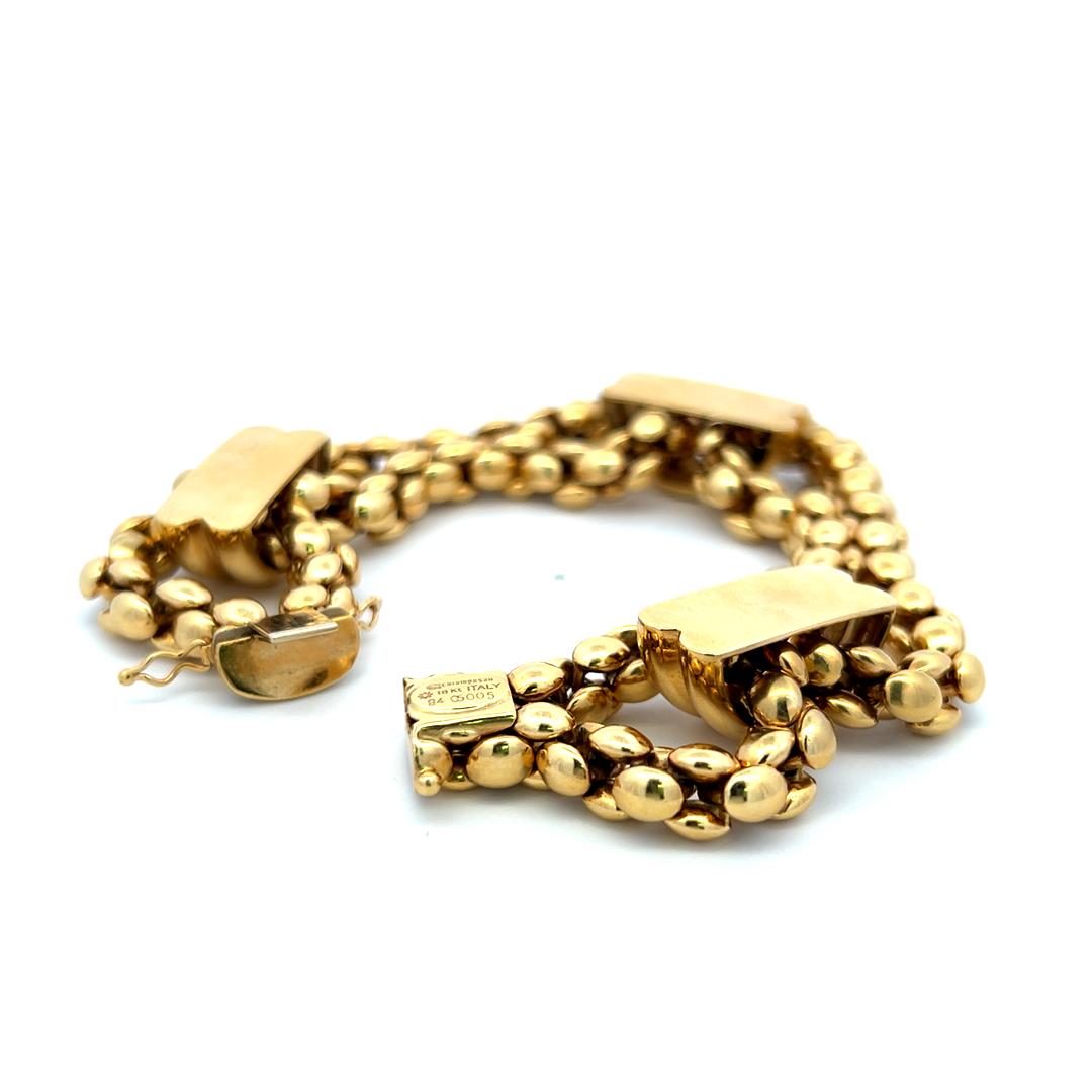 Bracelet à maillons vintage Chiampesan en or jaune 18 carats 73,31 grammes en vente 5