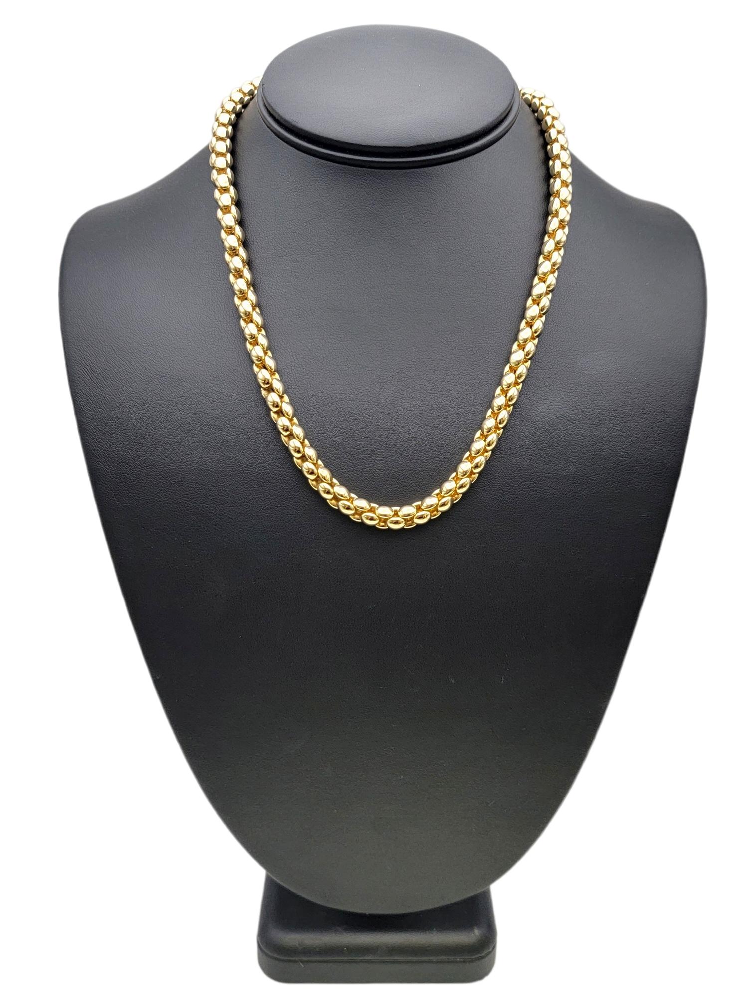 Chiampsean Polished 18 Karat Yellow Gold Chunky Popcorn Chain Necklace For Sale 8