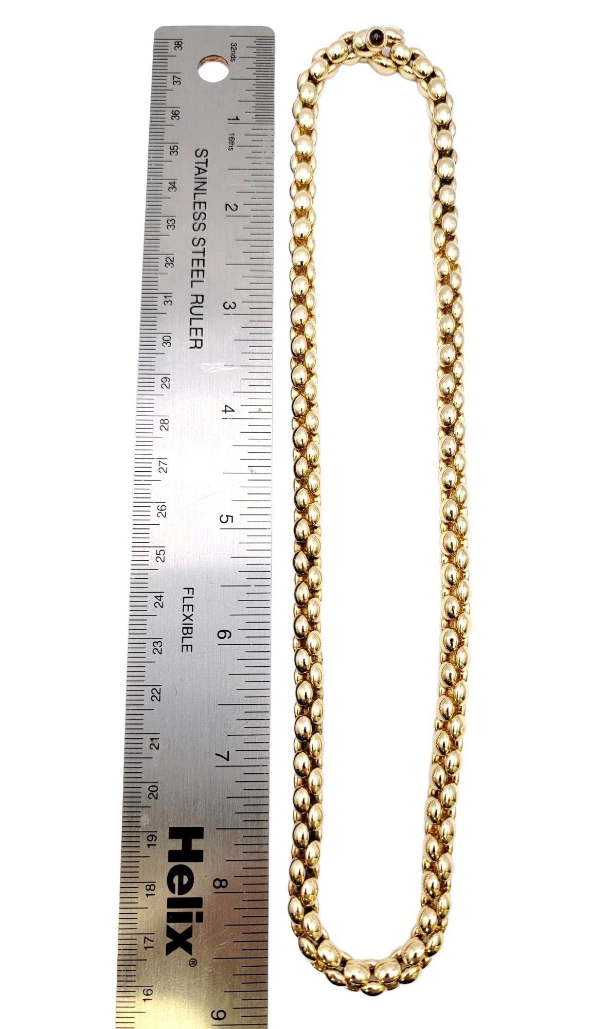 Chiampsean Polished 18 Karat Yellow Gold Chunky Popcorn Chain Necklace For Sale 9