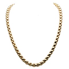 Chiampsean Polished 18 Karat Yellow Gold Chunky Popcorn Chain Necklace