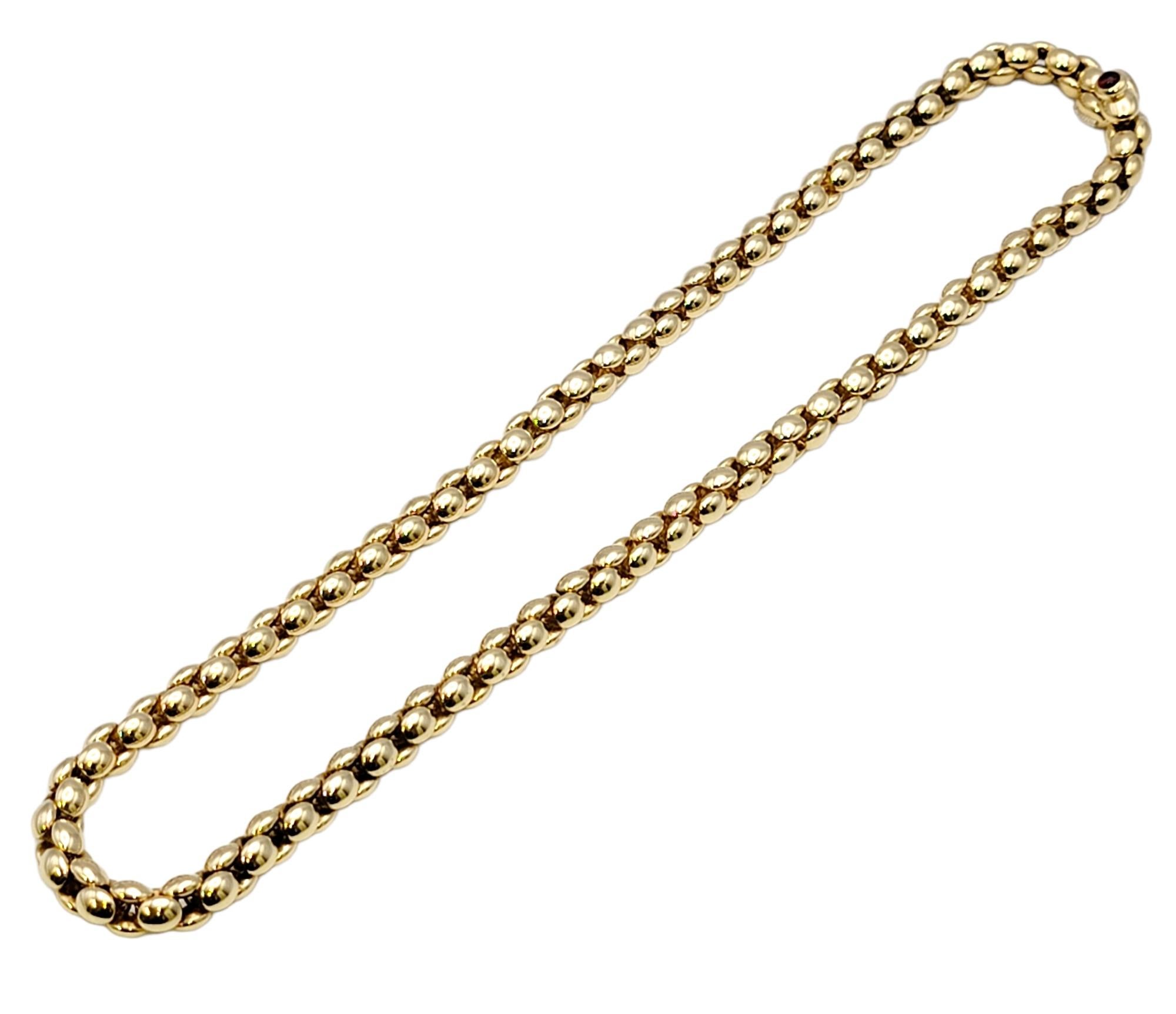 Chiampseanische polierte 18 Karat Gelbgold Chunky Popcorn Kette Halskette im Zustand „Gut“ im Angebot in Scottsdale, AZ