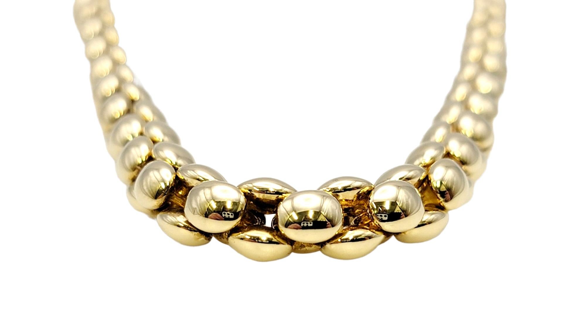 Chiampsean Polished 18 Karat Yellow Gold Chunky Popcorn Chain Necklace In Good Condition For Sale In Scottsdale, AZ