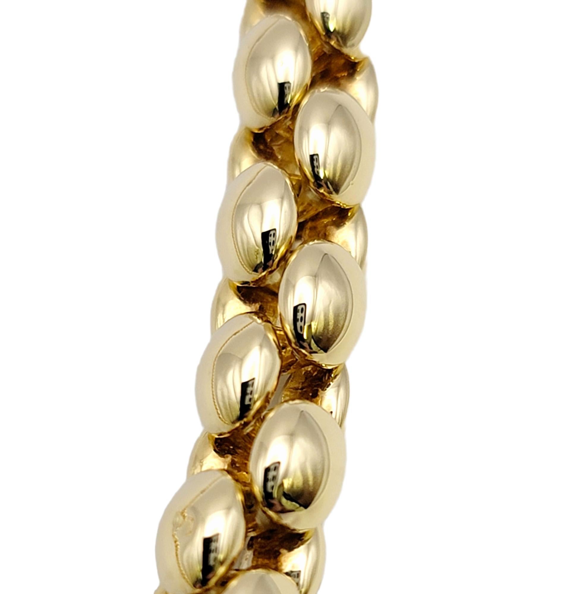 Women's or Men's Chiampsean Polished 18 Karat Yellow Gold Chunky Popcorn Chain Necklace For Sale