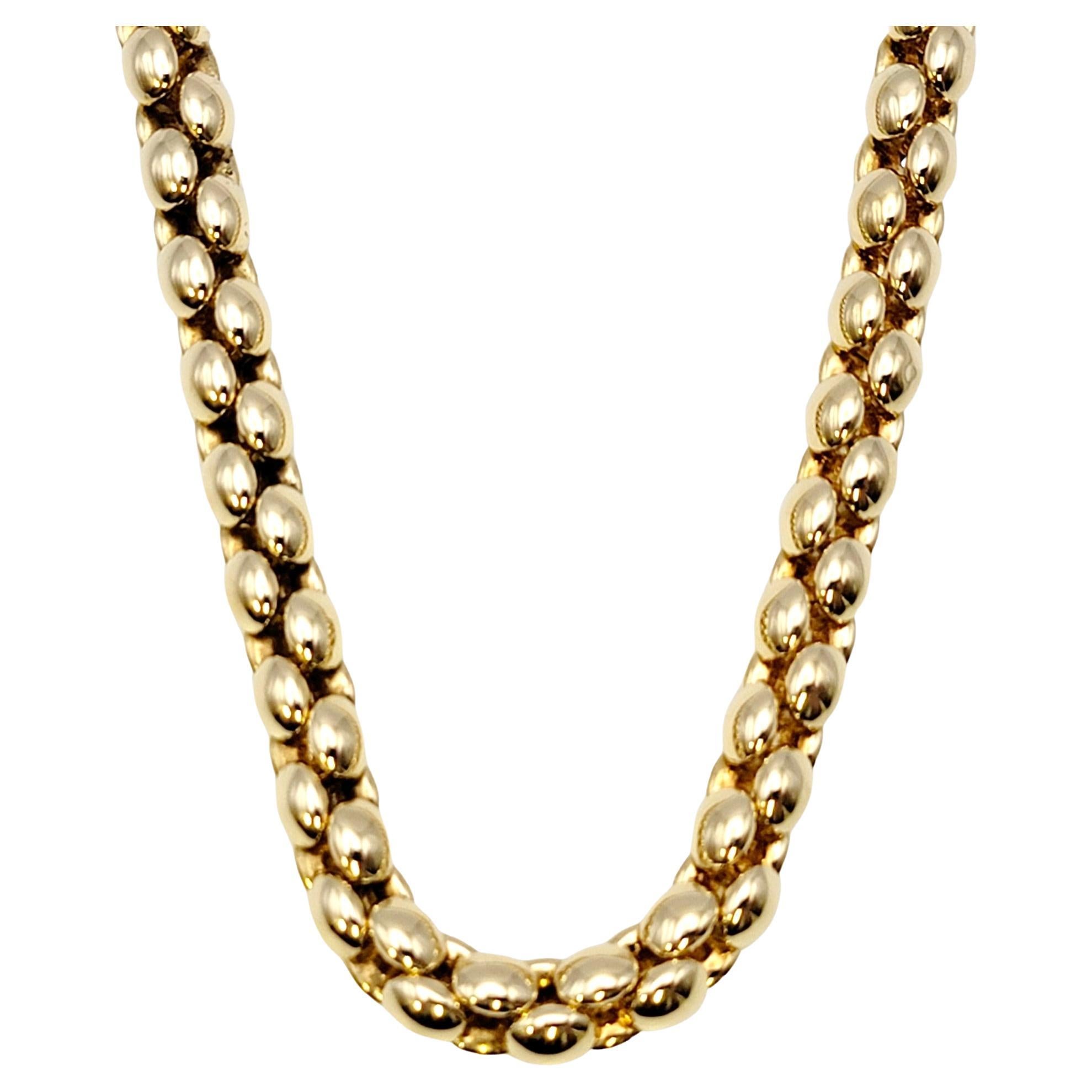 Chiampsean Polished 18 Karat Yellow Gold Chunky Popcorn Chain Necklace For Sale