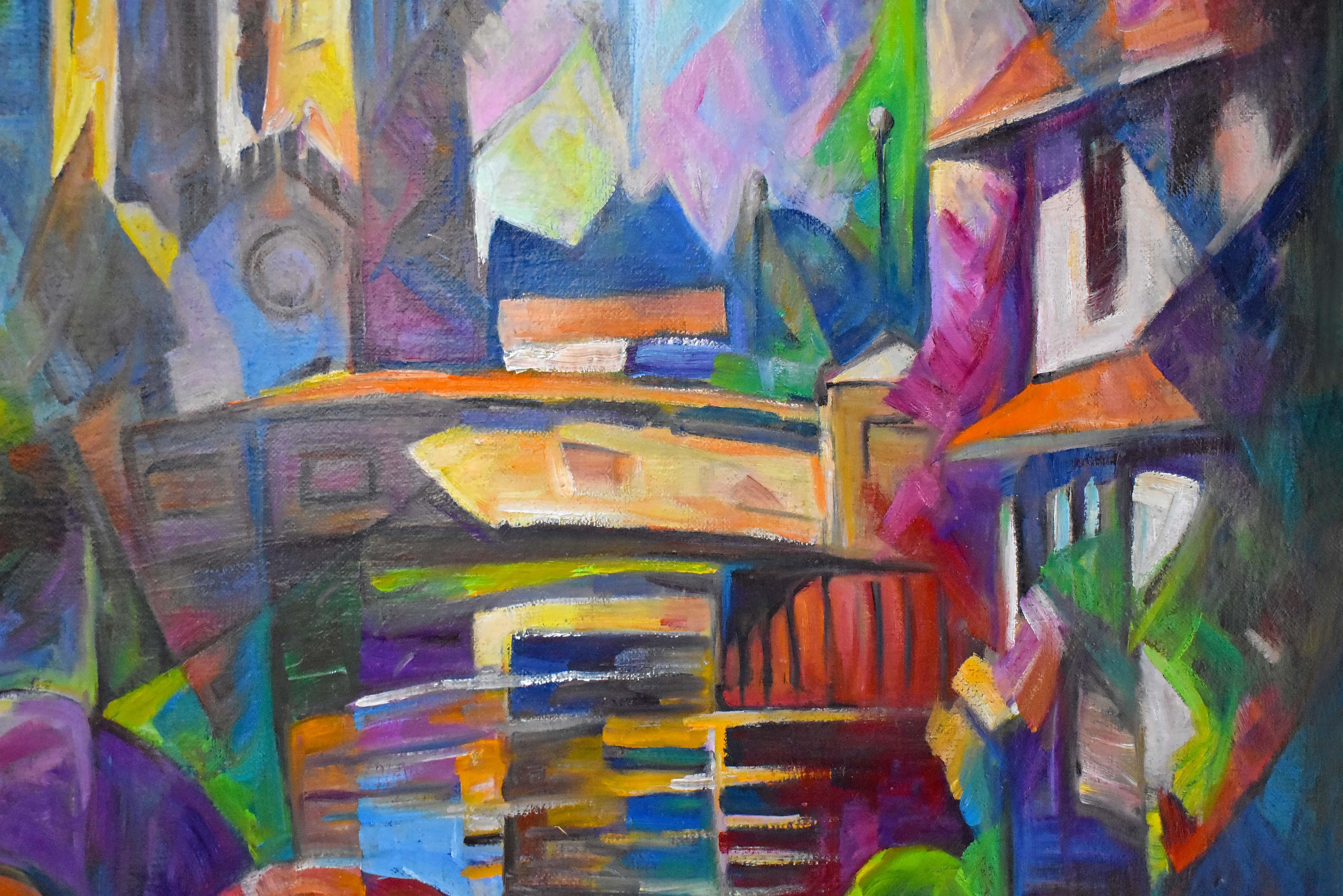 Chateau in Malacca, Scenery of Old Malacca, building and trees - Contemporary Painting by Chiang Shih Wen