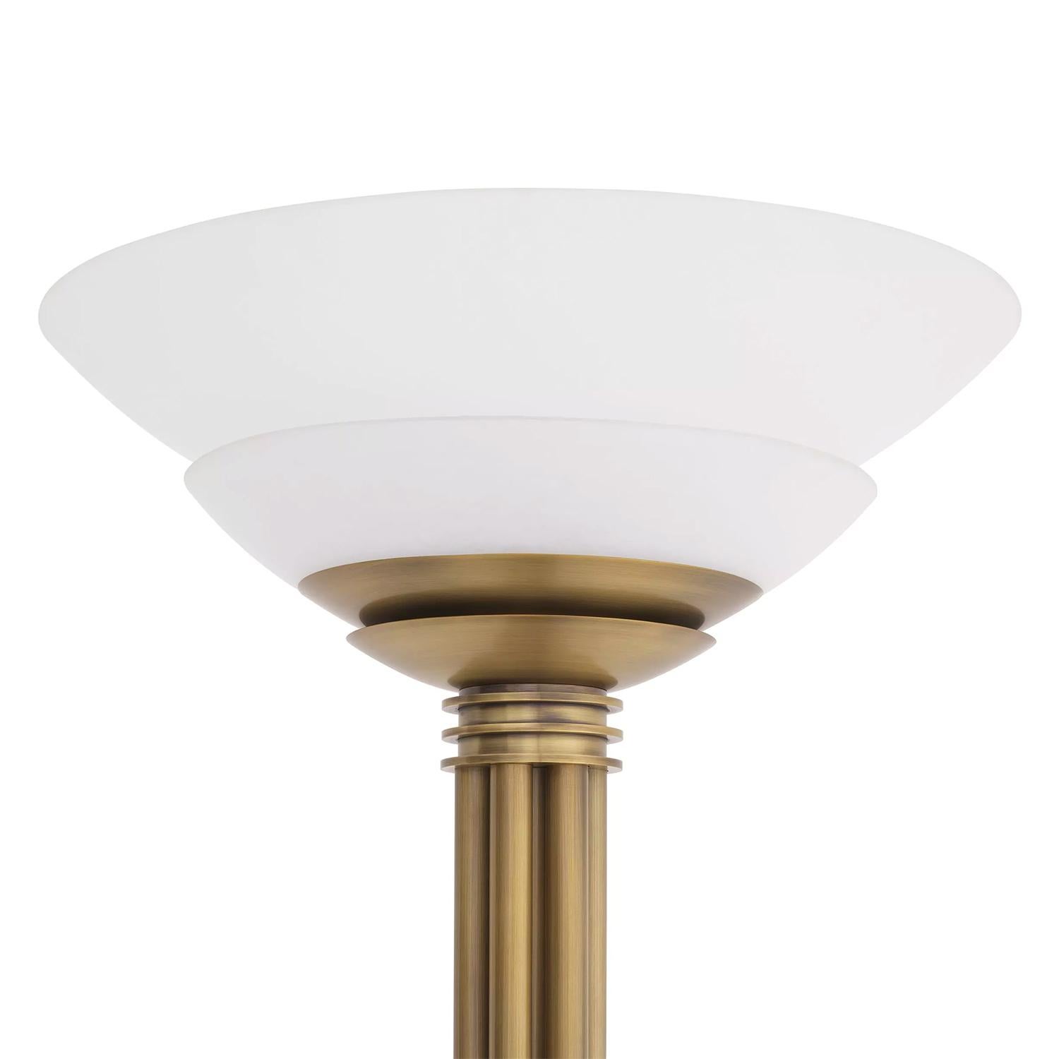 Frosted Chianto Brass Floor Lamp For Sale