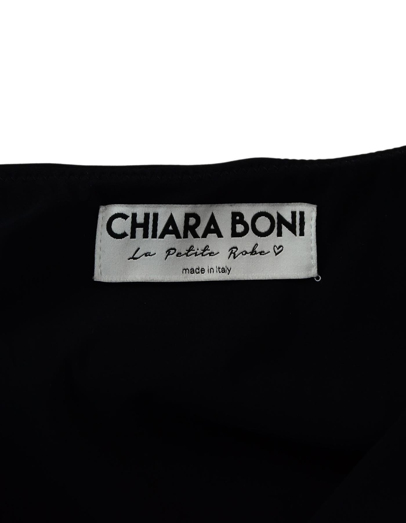 Chiara Boni Black Dress W/ Ruffle Sleeves Sz 4 im Zustand „Hervorragend“ in New York, NY