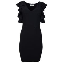 Chiara Boni Black Dress W/ Ruffle Sleeves Sz 4