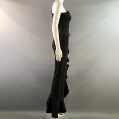 CHIARA BONI Size 4 Black Polyamide Blend Ruffle Jumpsuits