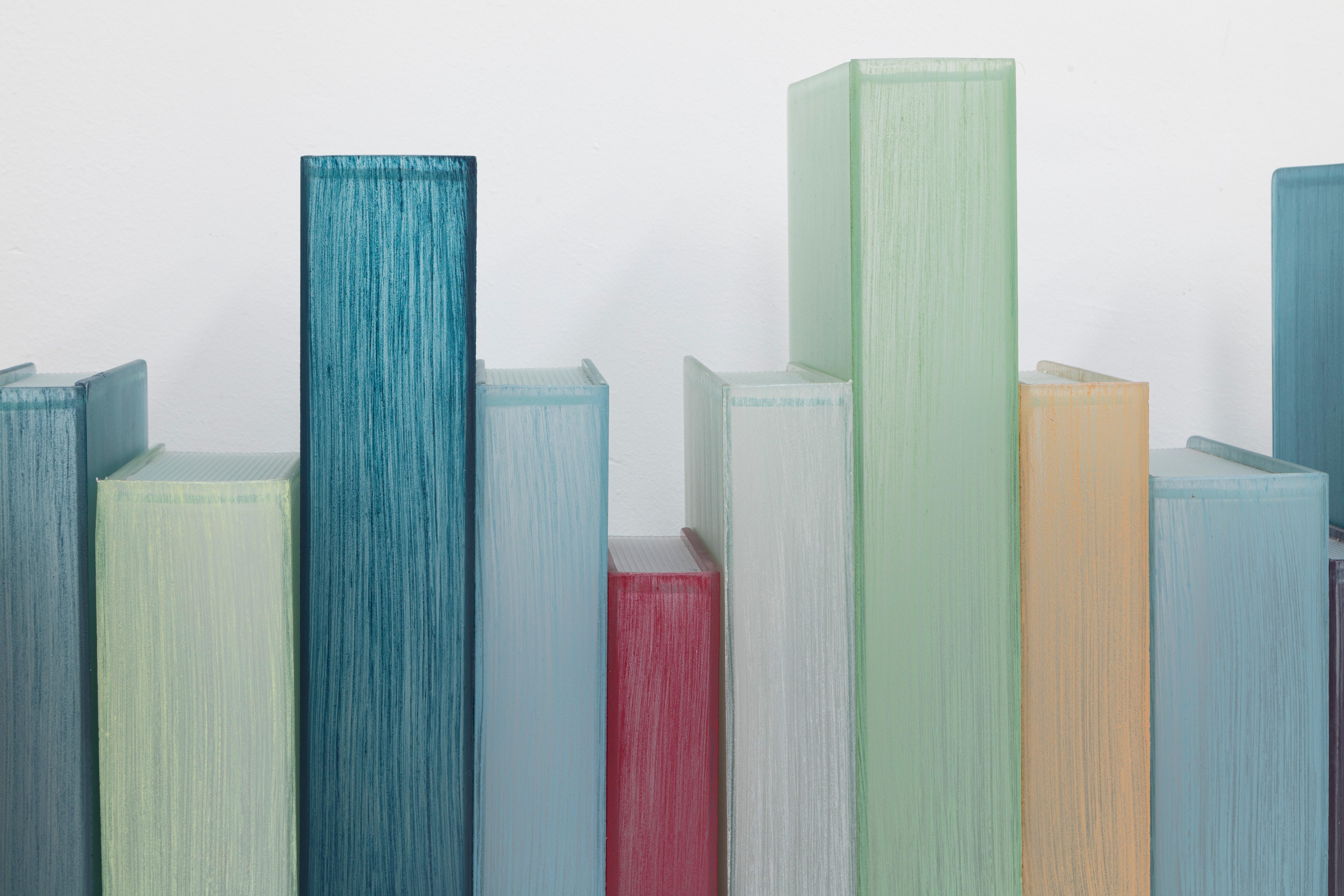 Chiara Dynys, Enlightening Books, 2021, glass, hand painted, colours, light  - Gray Abstract Sculpture by Chiara Dynys 