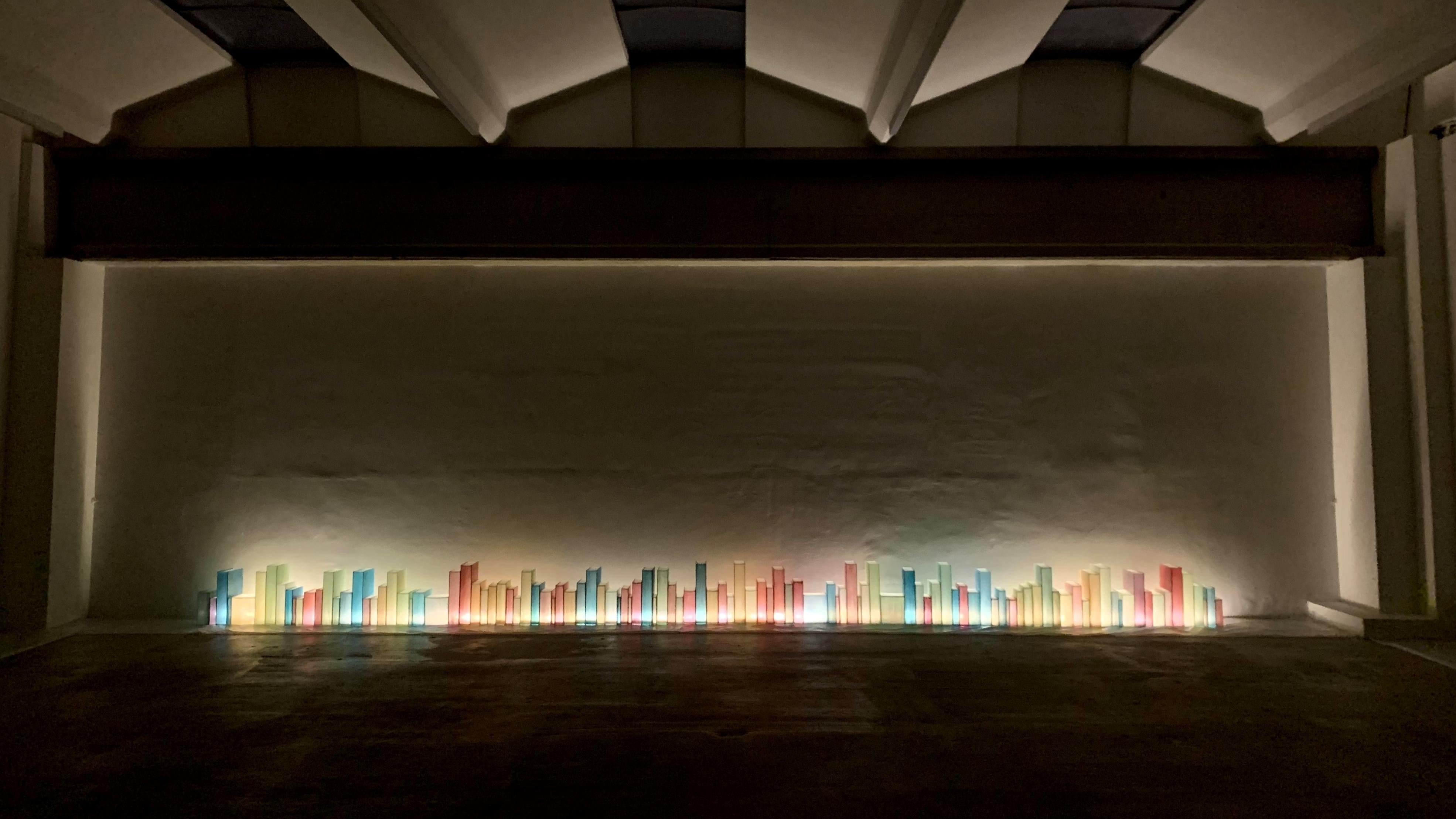 Chiara Dynys, Enlightening Books, 2011 - 2021, sculpture, glass, colours, light  2