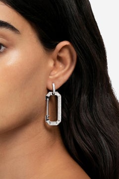Chiara Earring Big White Gold Full Pavè