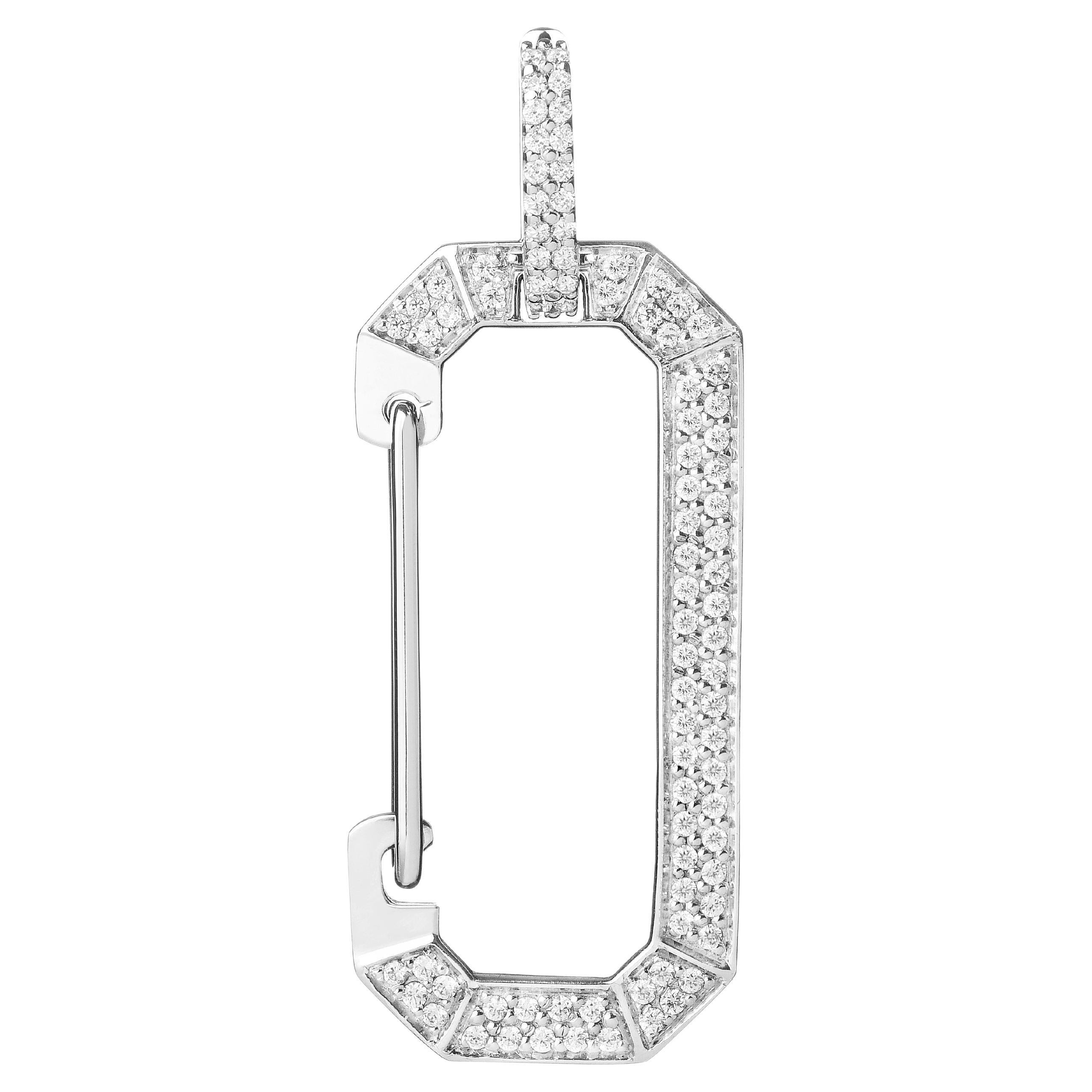 Orecchino Chiara Grande in oro bianco con pavè completo