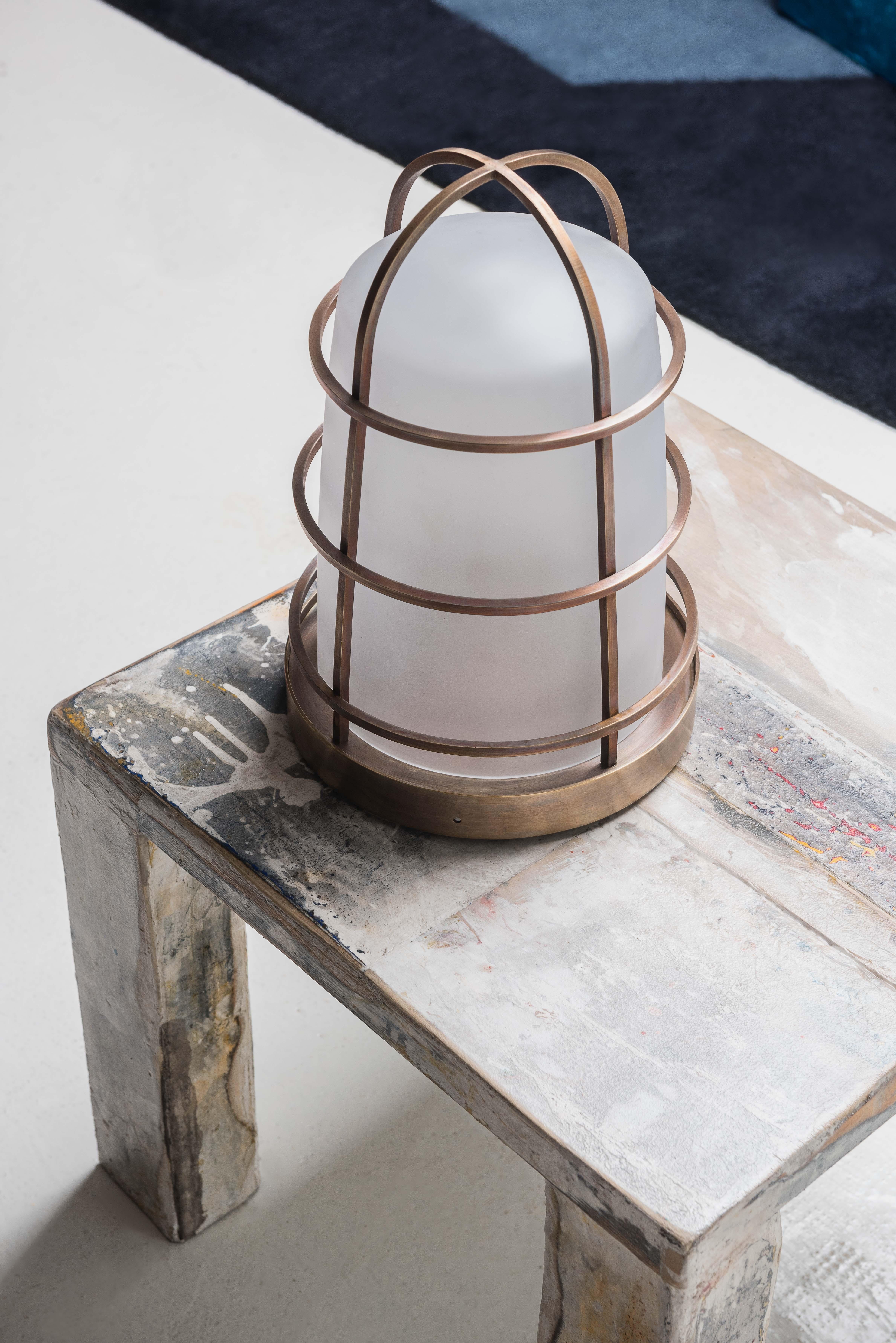Italian 21st Century Purho Design Chiara Lantern Murano Glass and Brass Various Colors