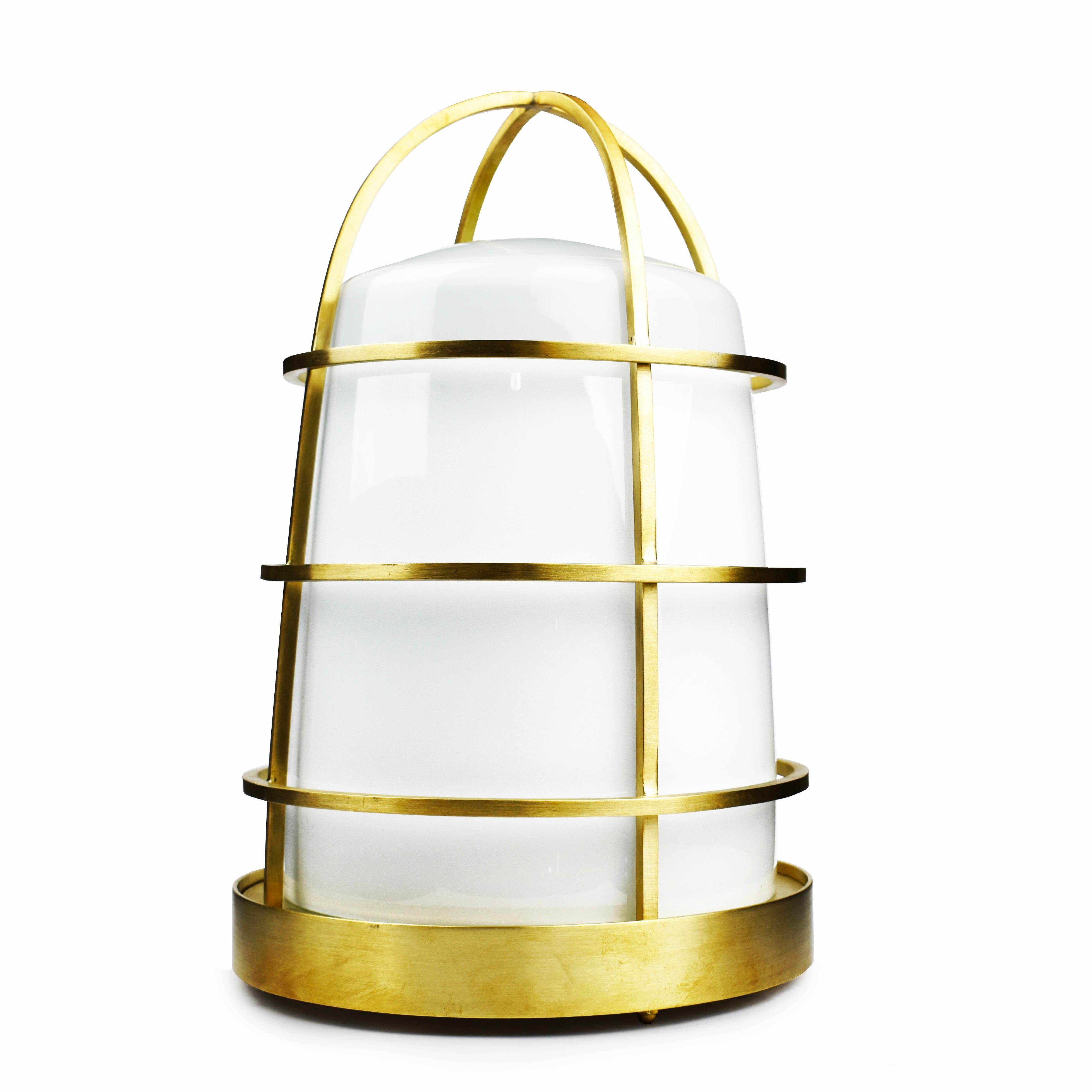 Hand-Crafted 21st Century Purho Design Chiara Lantern Murano Glass and Brass Various Colors