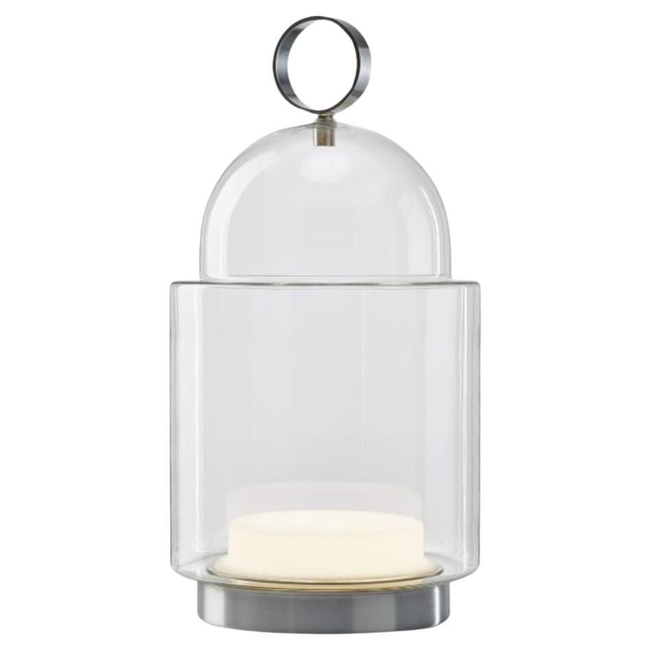 Große mundgeblasene, abnehmbare Tischlampe „Dome Nomad“ aus rauchgrauem Glas für Brokis im Angebot 8